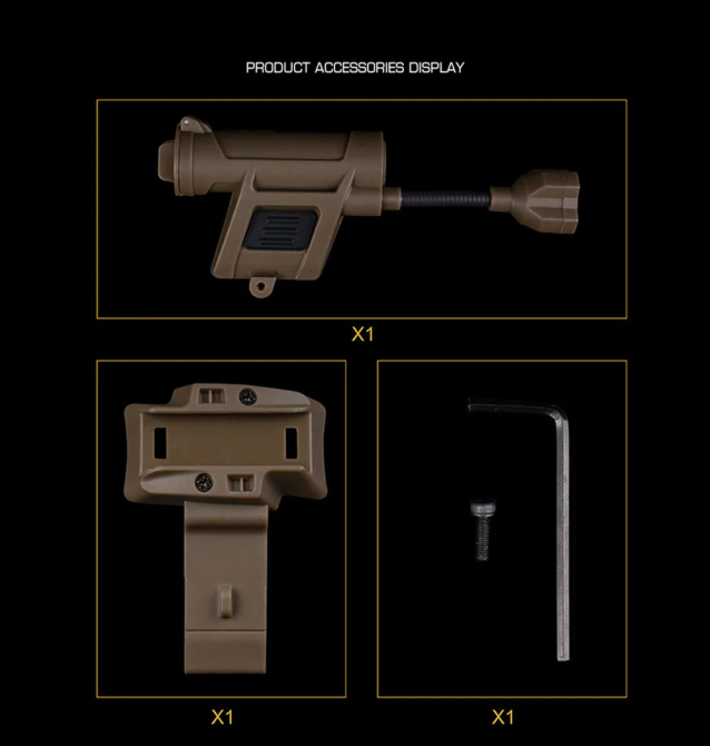 Ліхтар тактичний MPLS Charge 4.0 big size з кріпленням на шолом Койот Київ - фото 10