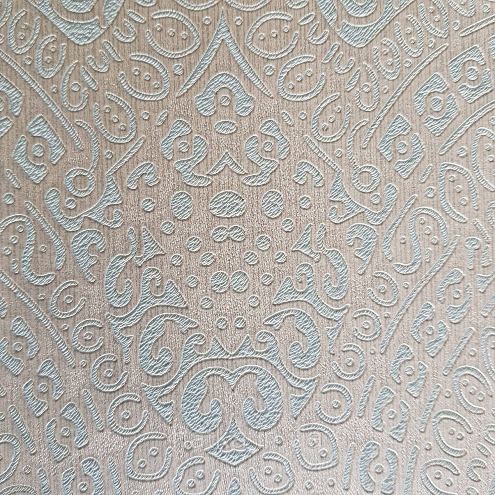 Шпалери метрові вінілові на флізелін Yuanlong Samsara східний стиль вензель білі сріблясті на блакитному 3д Київ - фото 3