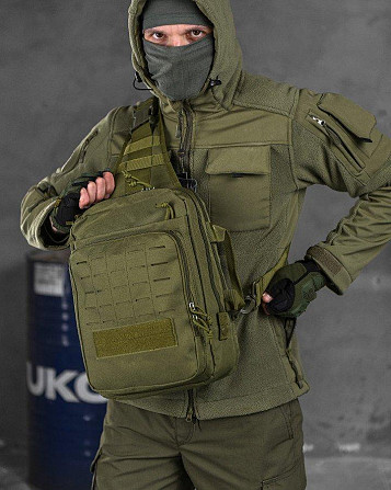 Сумка-слинг тактическая с одной лямкой SILVER KNIGHT 8л oliva ВТ6393 Киев - изображение 1