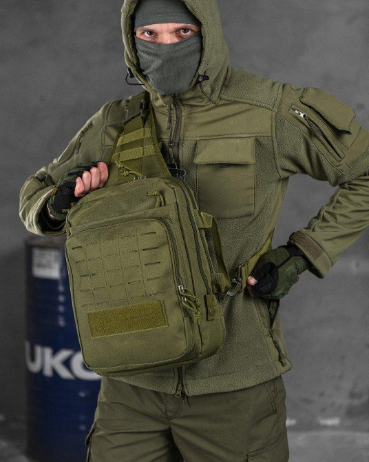 Сумка-слінг тактична з однією лямкою SILVER KNIGHT 8 л oliva ВТ6393 Одеса - фото 1