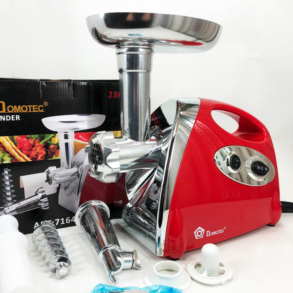 Електром'ясорубка соковижималка для томатів Domotec, М'ясорубка-шатковка-терка, М'ясорубка металева QB-14 Львів - фото 3