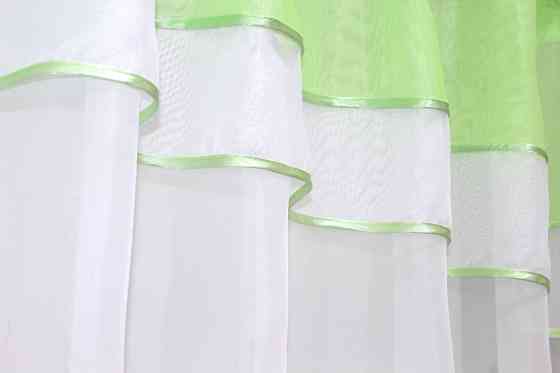 Кухонная гардина VR-Textil № 036к арка белый с салатовым 280х170 см (52-0398) Киев