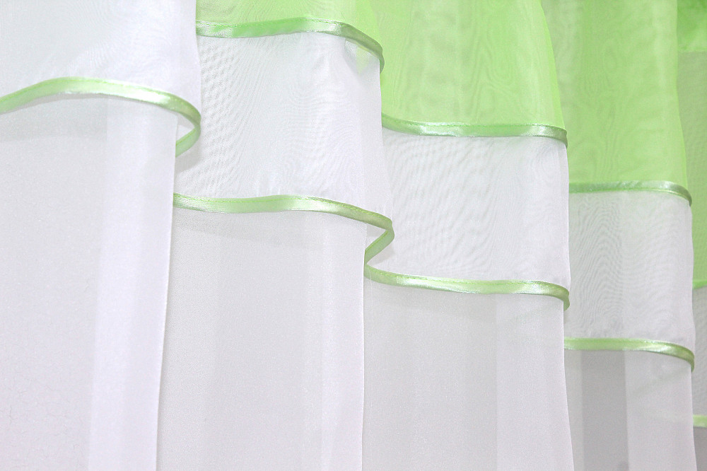 Кухонная гардина VR-Textil № 036к арка белый с салатовым 280х170 см (52-0398) Киев - изображение 4