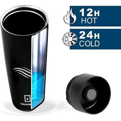 Термокружка Tavialo матовий чорний колір + 2 ущільнювальних кільця 460 мл (190460101) Винница