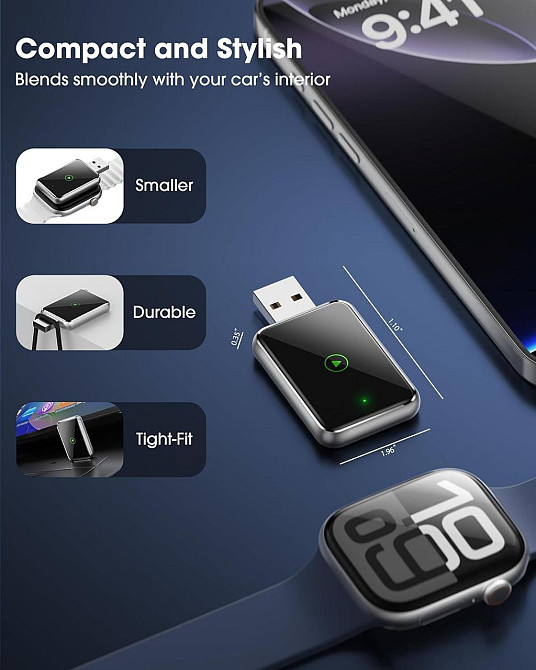 CarPlay бездротовий адаптер для iPhone, перетворення дротового карплей у бездротовий, iOS 12+, USB Type-C для айфону Київ - фото 4