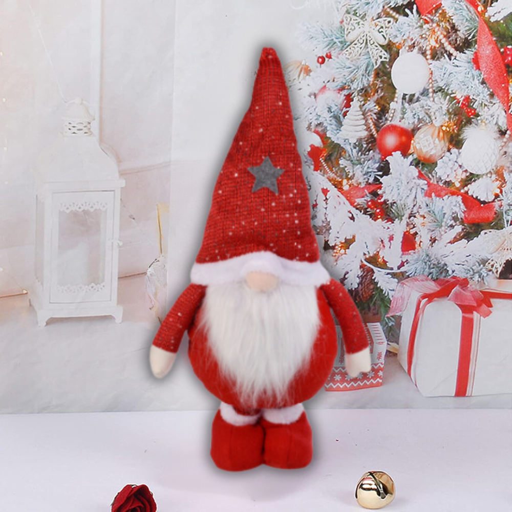 Новогодний гном под елку гном на ножках декоративная фигура под елку NikiLight скандинавский гном 70см красный Київ - фото 5