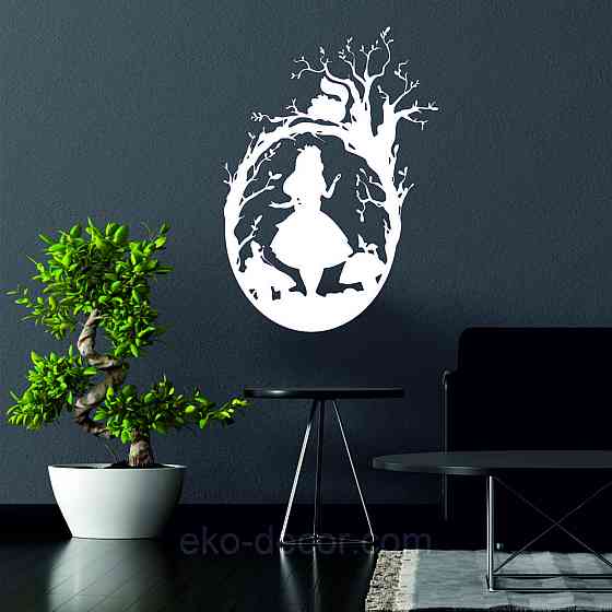 Декоративне настінне Панно «Аліса», Декор на стіну 70*50 см, Білий Київ