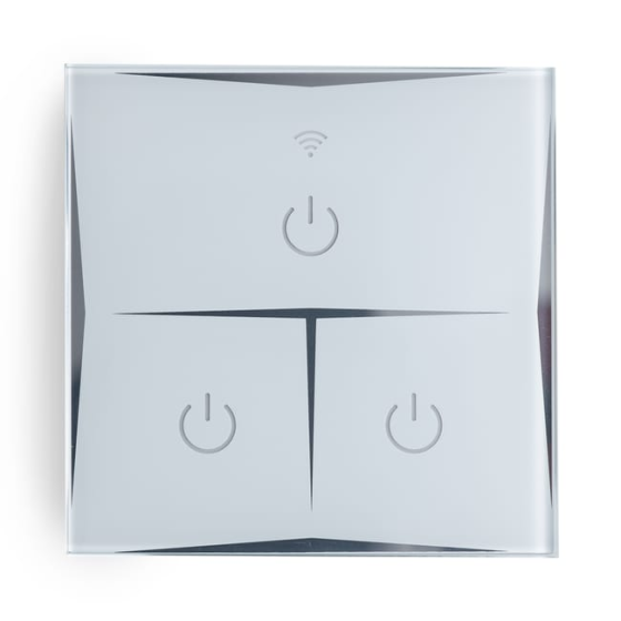 Сенсорний Wi-Fi вимикач розумного дому Smart Touch Switch CD302 (3 клавіші), білий, дистанційне керування Київ