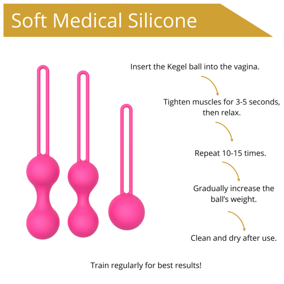 Набір вагінальних кульок - Erospace Sweet Play Kegel Balls Set A12 Sex Aura Київ