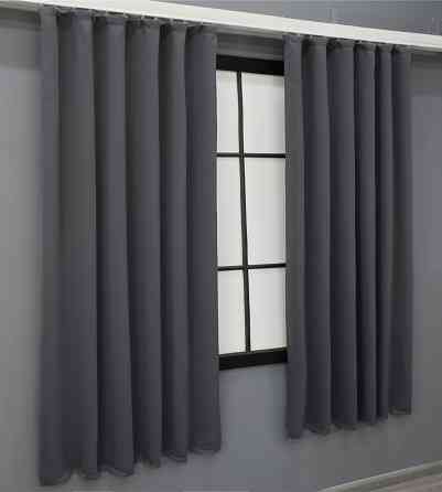 Комплект штор коротких VR-Textil Bagema Rvs № 1241ш Темно-сірий 130х170 см 2 шт ( 35-0172) Київ