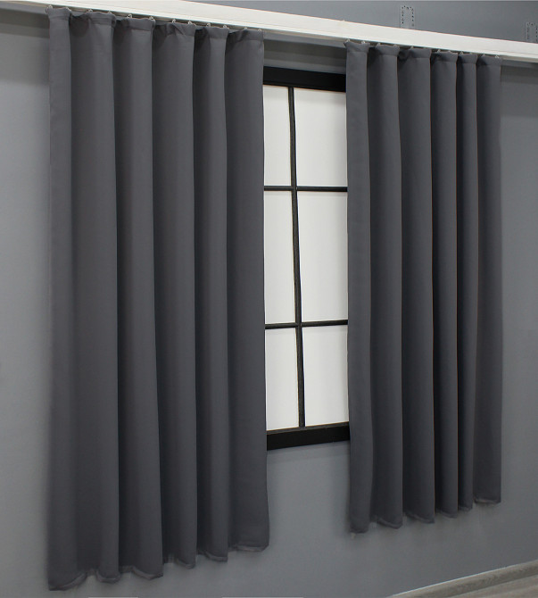 Комплект штор коротких VR-Textil Bagema Rvs № 1241ш Темно-серый 130х170 см 2 шт ( 35-0172) Киев - изображение 4