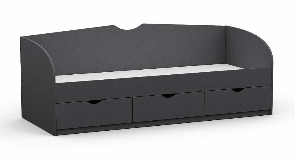 Ліжко односпальне L-8, Антрацит, 2030х834х766 Львів - фото 1