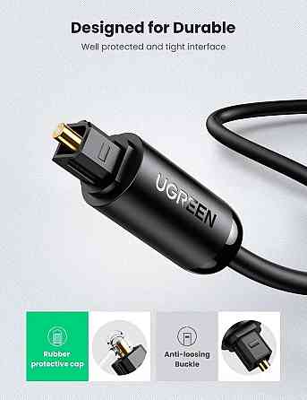 Аудіо кабель UGREEN AV122 Toslink оптичне волокно Audio Cable 2 м (Black)(UGR-70892) UGR-70892 Одеса
