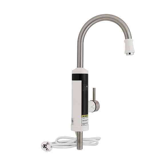 Проточний кран-водонагрівач кухонний для кухні Lidz Warm 059 LDWAR059WNK35878 White / Nickel Київ