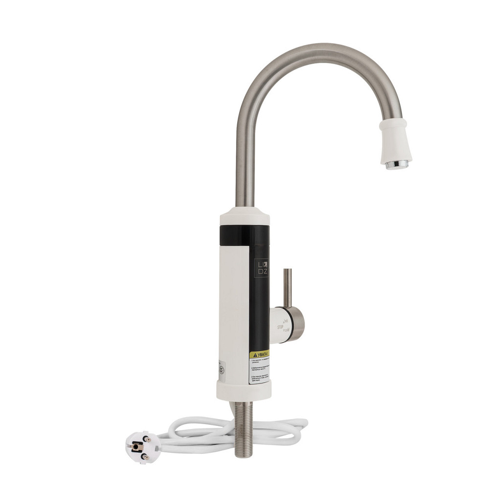 Проточный кран-водонагреватель кухонный для кухни Lidz Warm 059 LDWAR059WNK35878 White / Nickel Киев - изображение 1