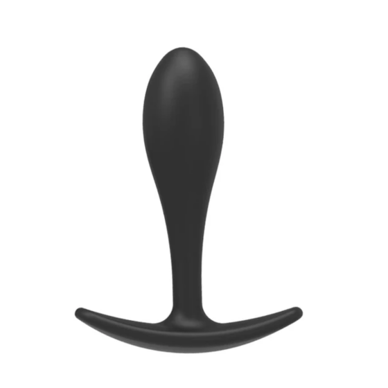 Силиконовая анальная втулка Black silicone, размер М Sex Aura Киев