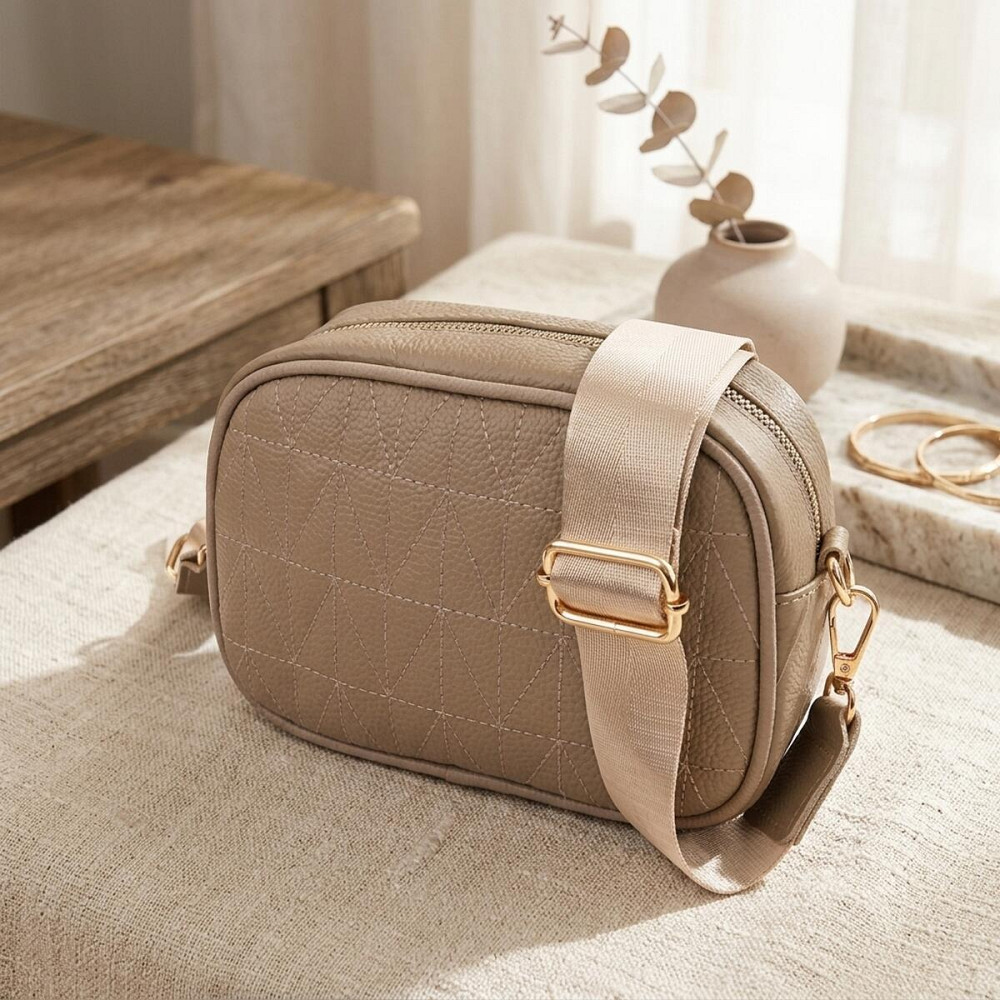 Жіноча сумка на кожен день з натуральної шкіри Vintage 22901 Бежевий Київ - фото 11