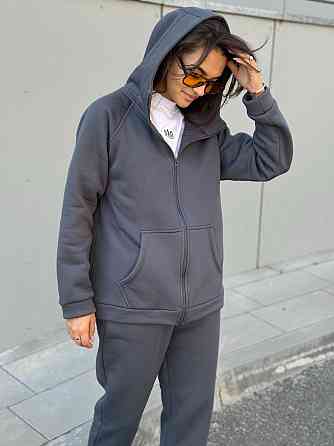 Теплый спортивный костюм женский на змейке Графитовый 46/48 Харьков