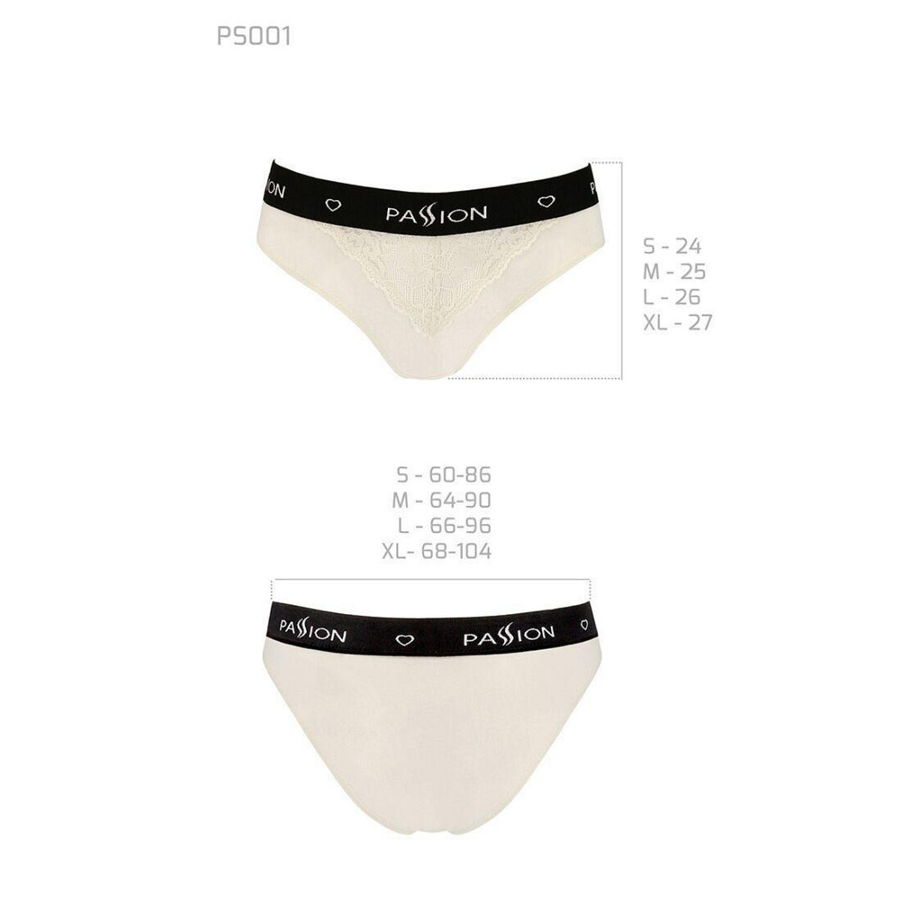 Трусики з широкою гумкою і мереживом Passion PS001 PANTIES M, ecru Sex Aura Київ - фото 5