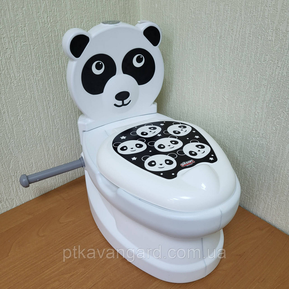 Дитячий навчальний горщик унітаз Панда, від 18 місяців, звук зливу, спинка, горщик знімний, Pilsan 07-561 Хмельницький - фото 1