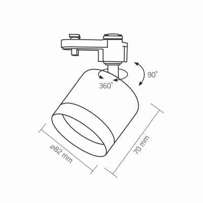 Светильник Videx під лампу GX53 трековий (VL-SPF17C-BP) Винница
