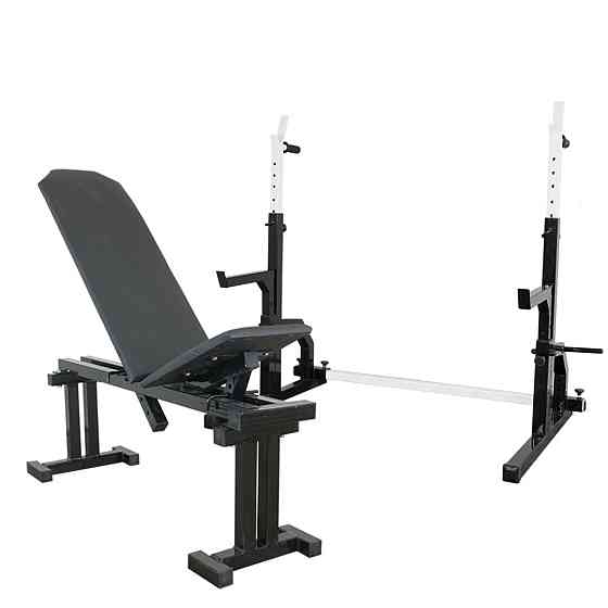 Лавка для жиму регульована 40 на 40 мм + Стійки з упорами 40 на 40 мм + бруси + штирі для блінів Київ