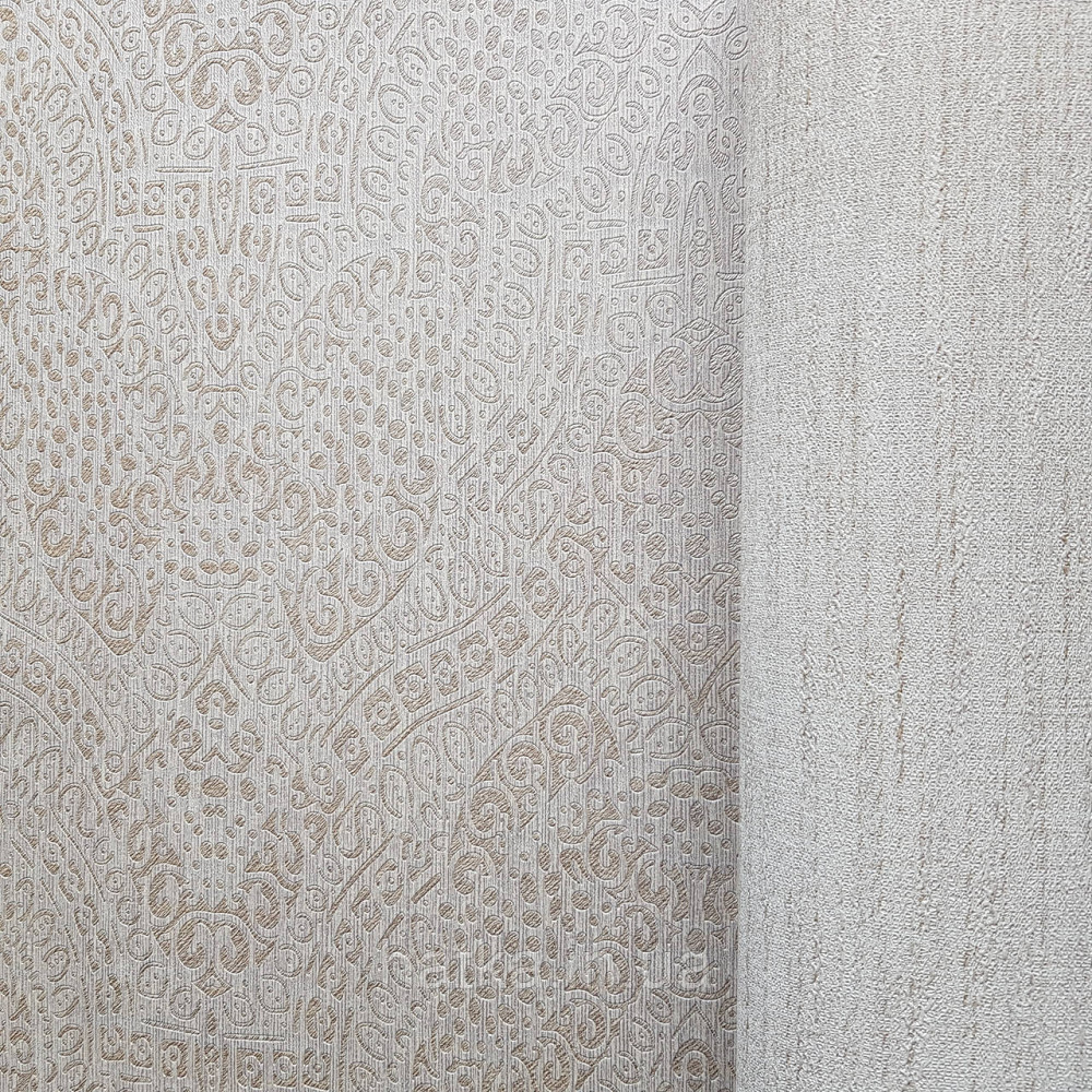 Шпалери метрові вінілові на флізелін Yuanlong Samsara східний стиль вензелі завитки пісочний бежеві 3д Київ - фото 2