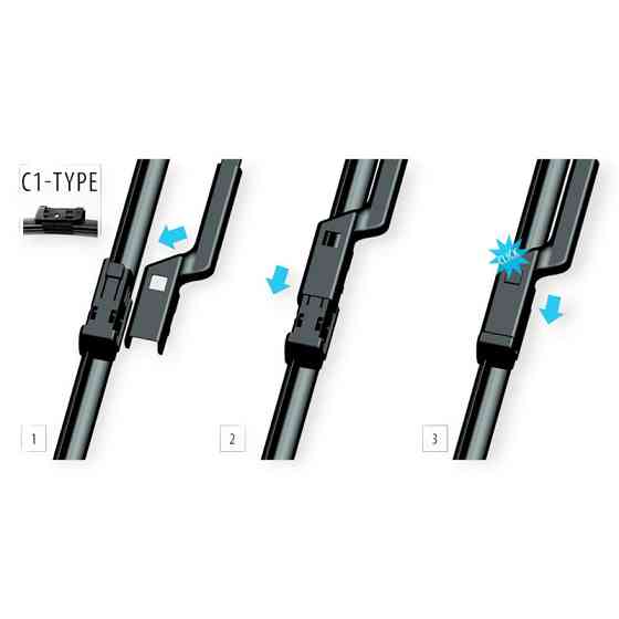 Щітки oximo модельні безкаркасні (к-т 2шт) c1-type 600+мм двірника Мукачево