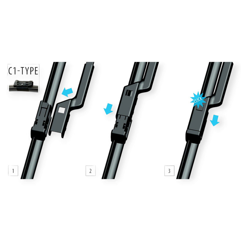 Щетки oximo модельные безкаркасные (к-т 2шт) c1-type 600 + мм дворника Мукачево - изображение 3
