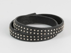 Браслет чорний чоловічої шкіри "Thong" Київ - фото 1