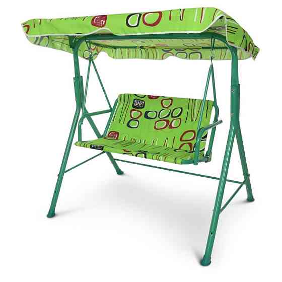 Качели садовые M 4019-2 металл, крыша, салатовый Винница