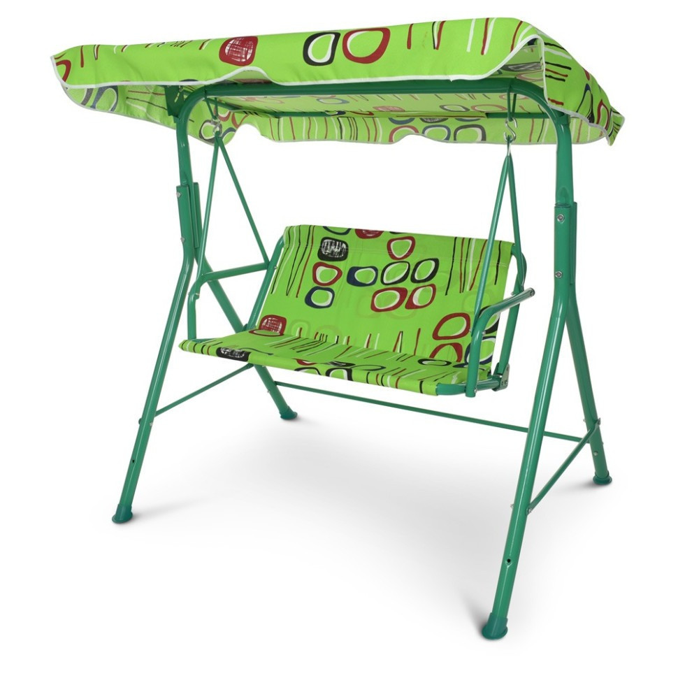 Качели садовые M 4019-2 металл, крыша, салатовый Винница - изображение 1