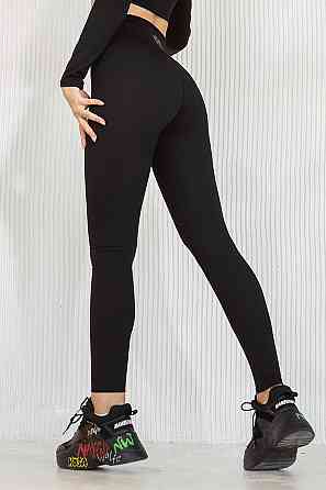 Лосини у рубчик з пуш-ап TotalFit LG146 XL, Черный Киев