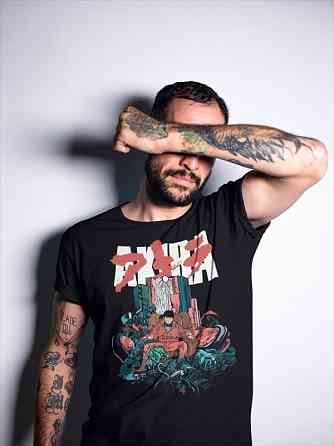 Футболка для хлопчика з аніме принтом Акіра Аніме Ретро Нео оверсайз (зріст від 165 до 180) Чорний AnimeJ0430m Дніпро