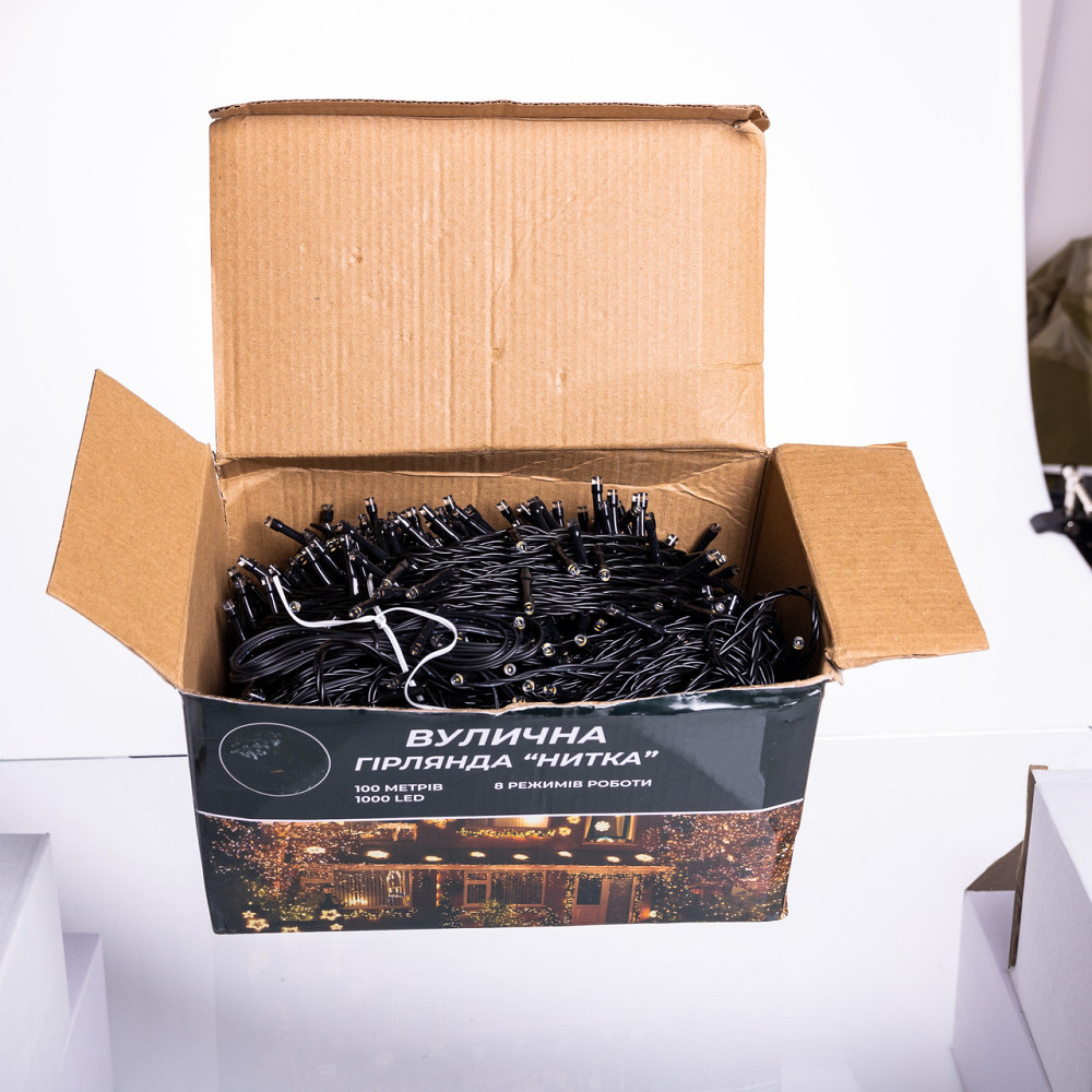 Garlando Гірлянда Різдвяна фея вулична 100 (м) 1000 LED чорний провід Жовтий CF1000L100MBY Коломия - фото 3