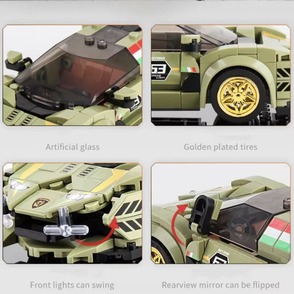 Конструктор суперкар Lamborghini на 333 деталі, зелений Кам'янець-Подільський - фото 7