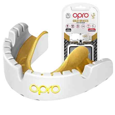 Капа OPRO Gold Braces під брекети доросла (вік 11+) White/Gold (art.102506004) Каменское