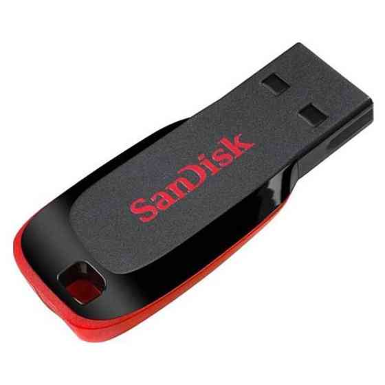 Флешка flash SanDisk USB накопичувач 2.0 Cruzer Blade 128Gb, колір чорний / червоний SDCZ50-128G-B35 Одеса