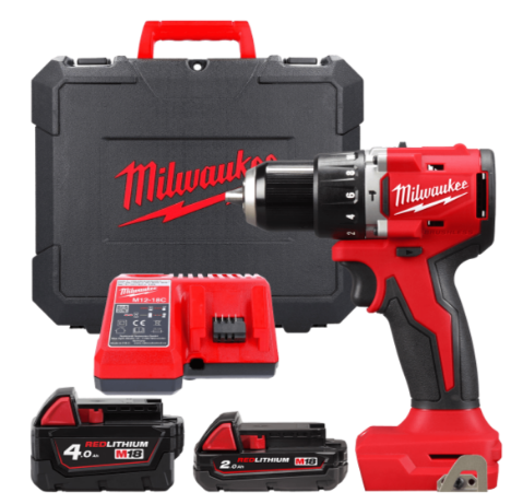 Дриль-шуруповерт акумуляторна безщіткова ударна М18 BLPDRC-422С, крутний момент 60Нм MILWAUKEE (+ заряд.прис, 2 акум., HD кейс) Одеса