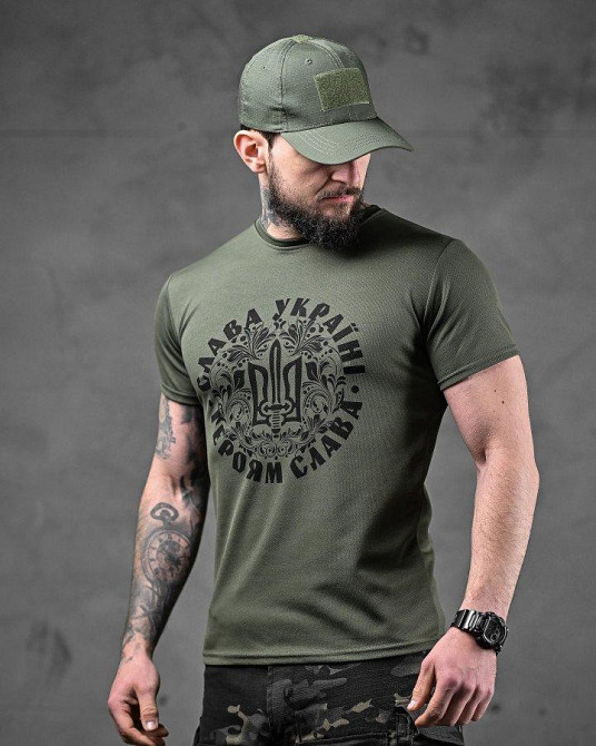 Тактическая потоотводящая футболка герб ДЛ6374 Одесса - изображение 1