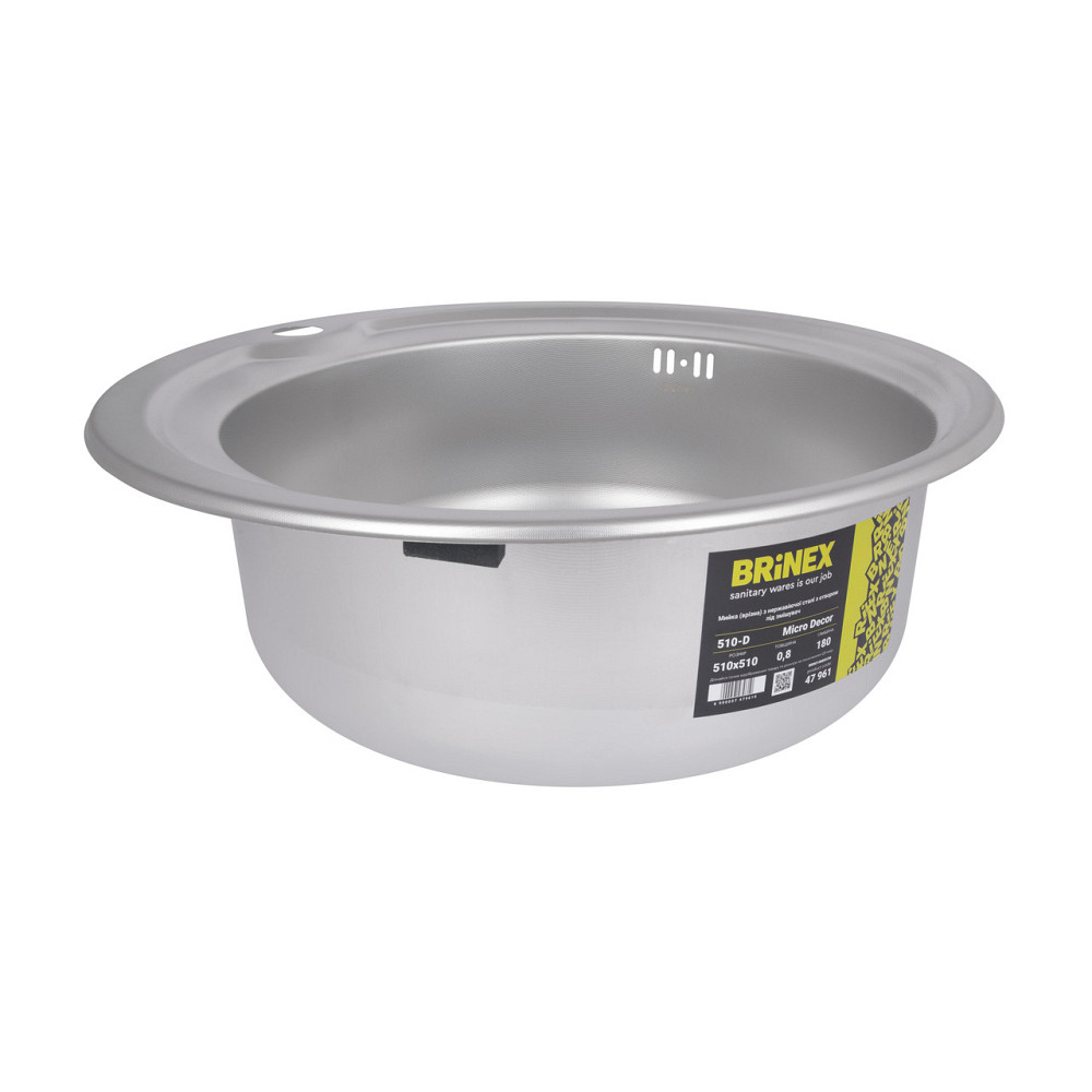 Кухонная мойка Brinex 510-D 0,8 мм Micro Decor (BRIN510MDEC08) Киев - изображение 4
