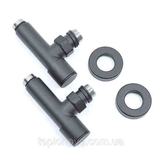 Кран кутовий для сушарок для рушників Raftec 1/2"х1/2" подовжений, чорний, 2 шт. Чернівці