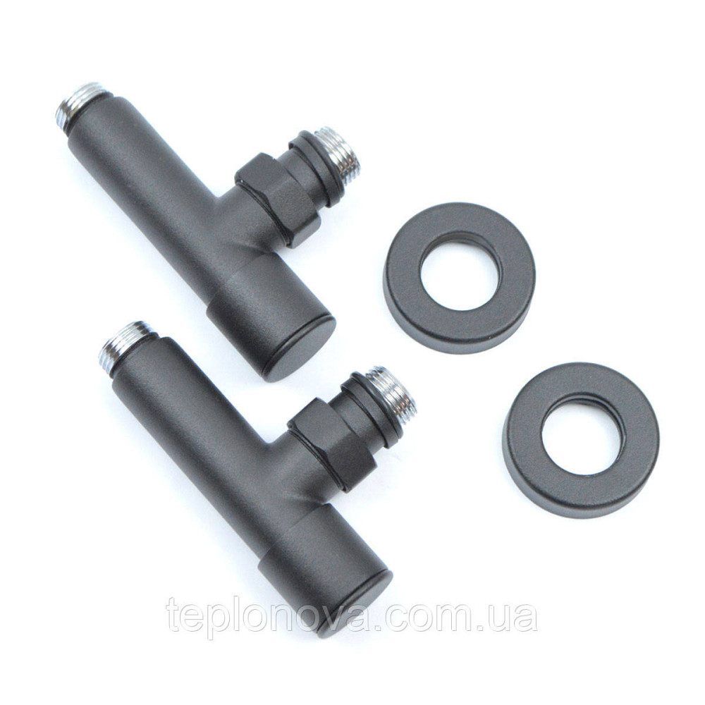 Кран кутовий для сушарок для рушників Raftec 1/2"х1/2" подовжений, чорний, 2 шт. Чернівці - фото 2