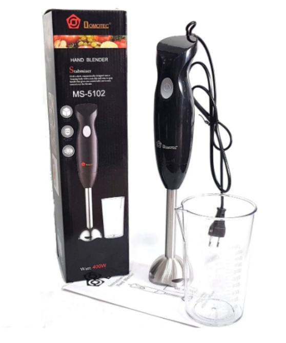 Занурювальний блендер ручний DOMOTEC MS-5102 з білою чашею – зручний та компактний для подрібнення продуктів. Одеса - фото 3