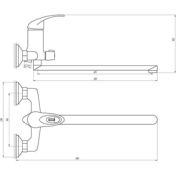 Змішувач для ванни EcoMix ELIT EM-208 (000010056) Київ
