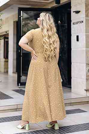 Довга літня сукня у квітковий принт "Bestie" | Батал Бежевий, 50 Київ