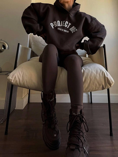 Жіночий теплий костюм двійка: худі і лосини зі штрипками турецька тринитка на флісі + джерсі віскоза на флісі Одеса - фото 10