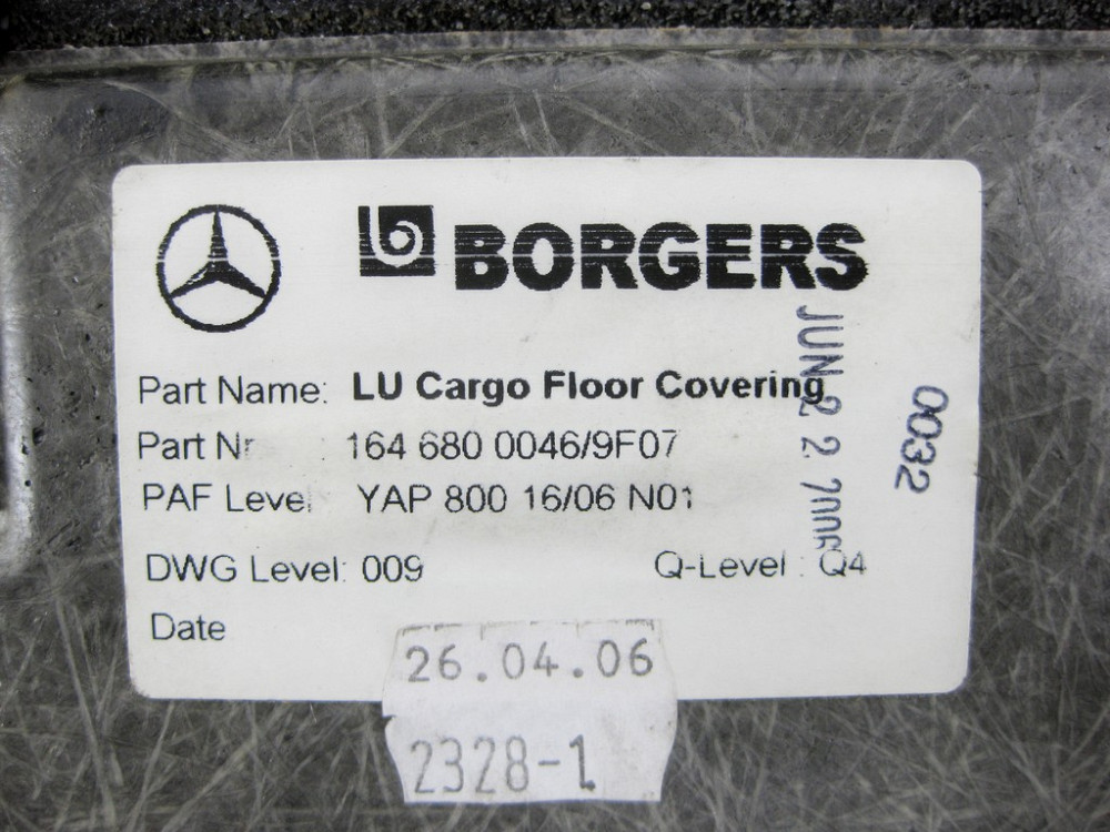 Mercedes-Benz  A1646800046 9F07 Накладка підлоги багажника спереду чорна GL X164 Одеса - фото 7