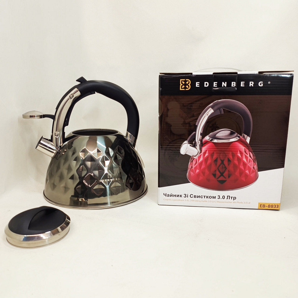 Чайник для плити з гучним свистком, Чайник газовий нержавіюча сталь на кухню 3 л AJ-40 Івано-Франківськ - фото 3