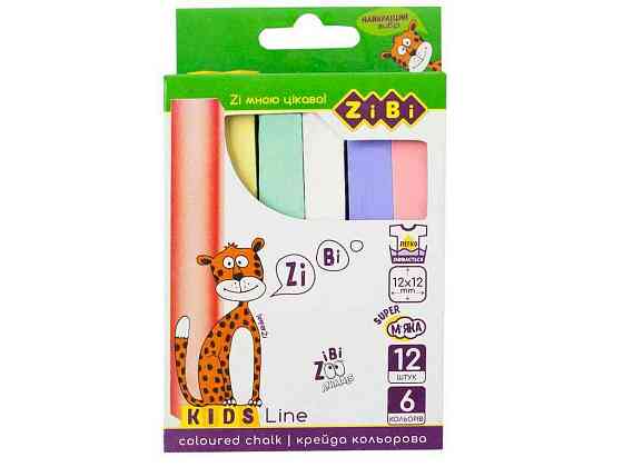 Крейда кольорова квадратна 12 шт., KIDS Line ZB.6703-99 ТМ ZiBi Киев